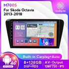 Автомобильный DVD-плеер 2DIN Android 11 4G Lte 8 + 128G, мультимедийный плеер для Skoda Octavia A7 III 3 2013-2018, радио, автонавигация, GPS, Wi-Fi, BT