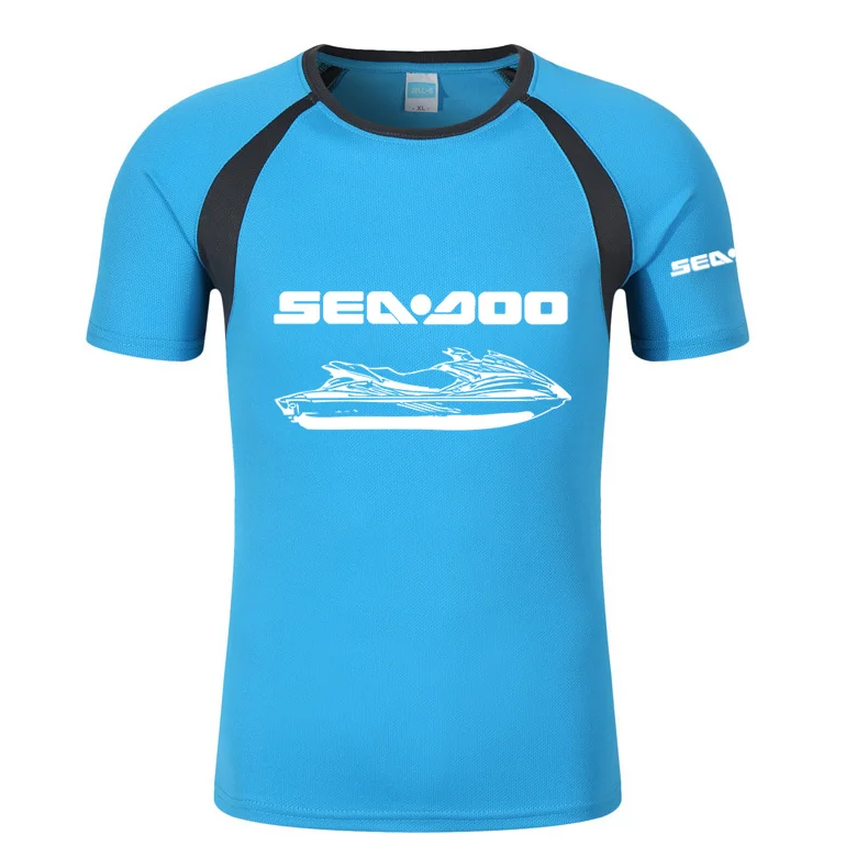 

2022 New Sea Doo Moto Mens Quick-Drying Short Sleeve Sport Running Fitness Shirt Compression Bodybuilding Comfortable Top