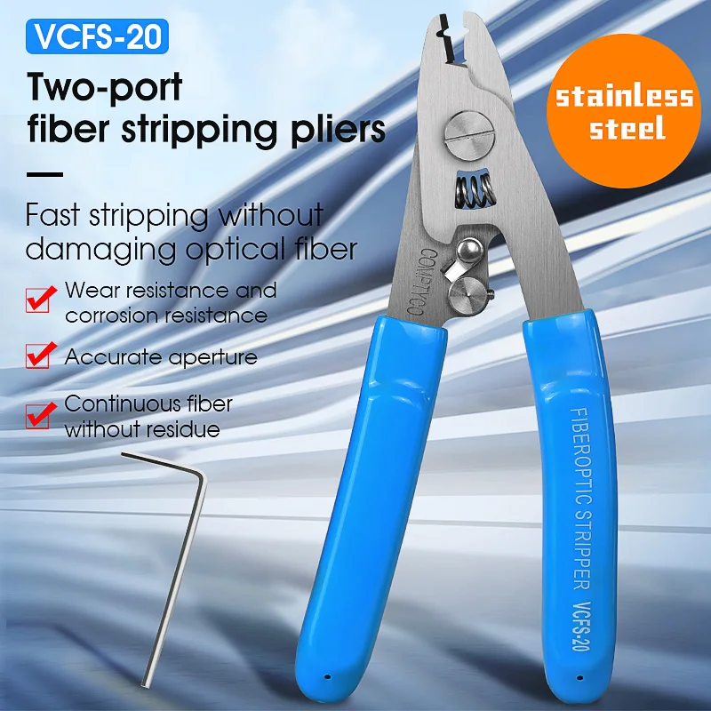 Fiber Optic Tool kit VCFS-20/30 Two/Three-port Stripper(Stainless steel) and 3mm * 2mm Leather Wire Stripper Combination set