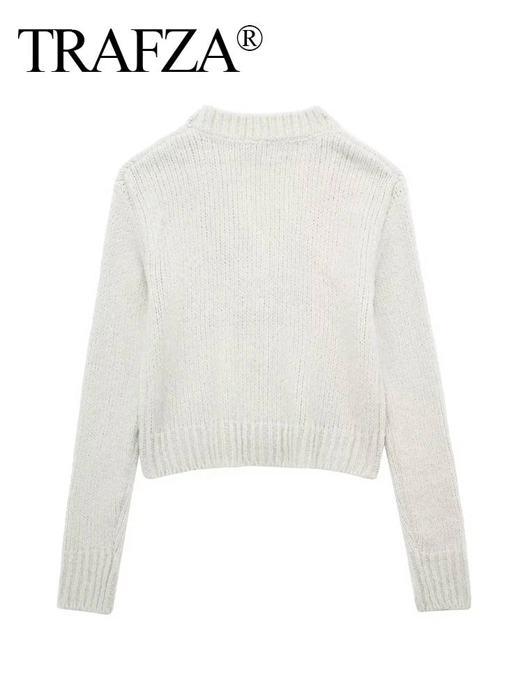 TRAFZA женская осенне-зимняя новая мода с v-образным вырезом из альпаки и шерсти