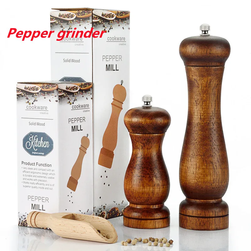 

Мельница для соли и перца, мельница для перца из твердой древесины с сильной регулируемой Керамической мельницей, кухонные инструменты, мел...