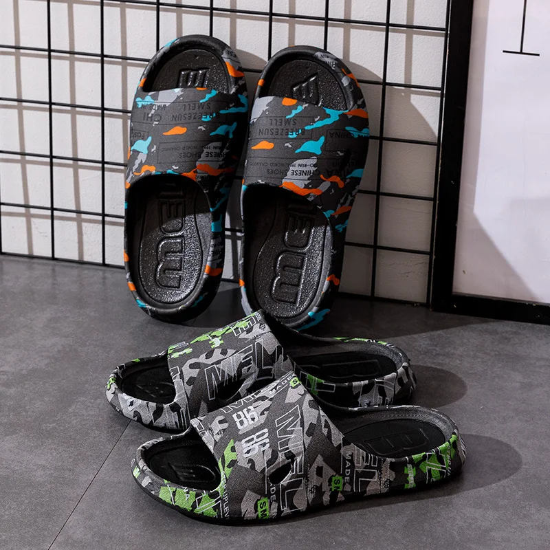 2022 Summer Men Slippers Thick Platform Beach Flip Flops Soft Thick Heel Non-slip Sole Casual Couples Shoes Outdoor Sandals