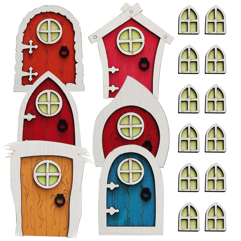 

Door Fairy Miniaturegnome Tree Mini Doors Housewindows Garden Wooden Home Trees Elf Ornament Decor Furniture Accessories