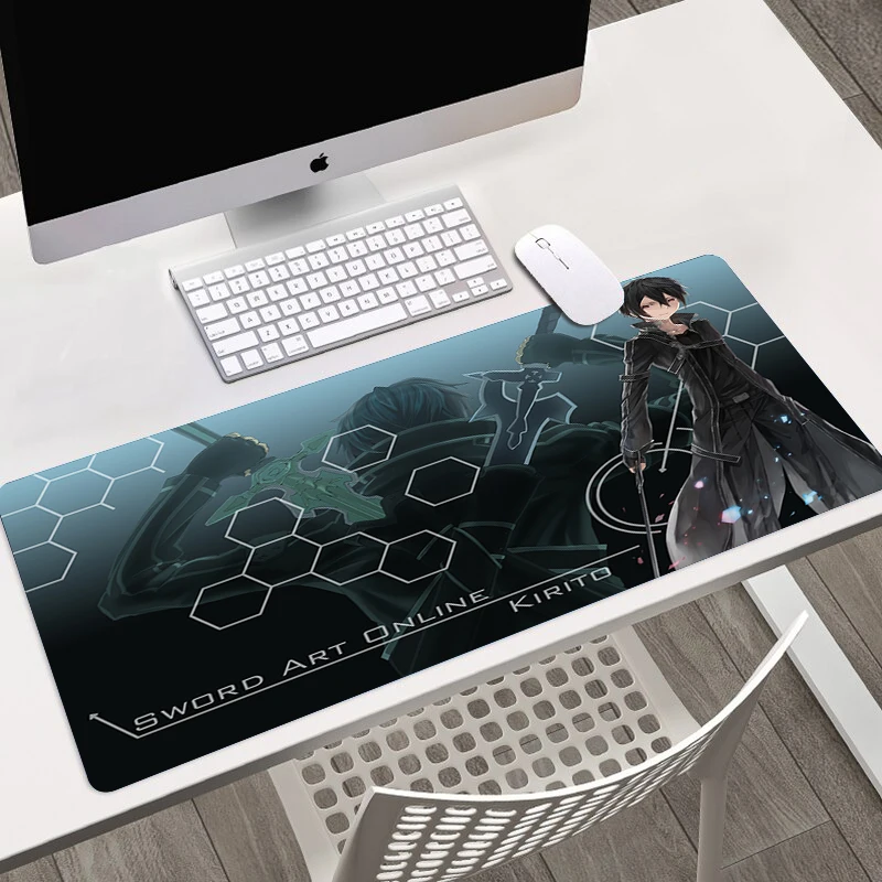 

Anime Sword Art Online SAO HD Printing Mousepad Computer Gaming Accessories PCDesk Pad accessories anime Lock Edge Keyboard Mat