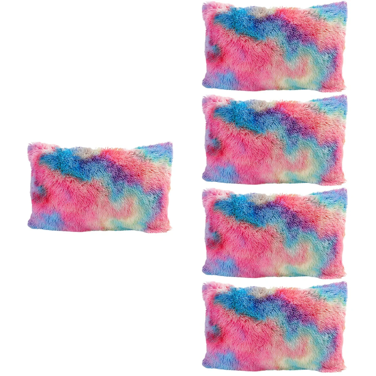 

5pcs Throw Pillow Cover Shaggy Pillow Case Decorative Pillow Cover Protector for Sofa
