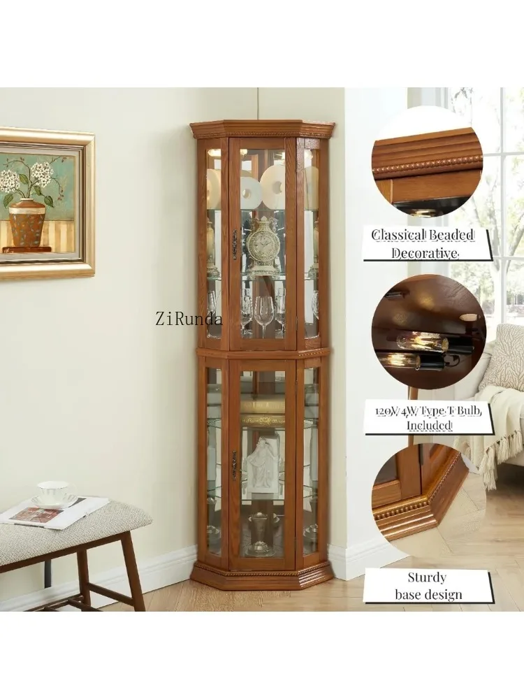 Деревянный шкаф для витрины на ликер двухсекционная полка хранения и т. д.