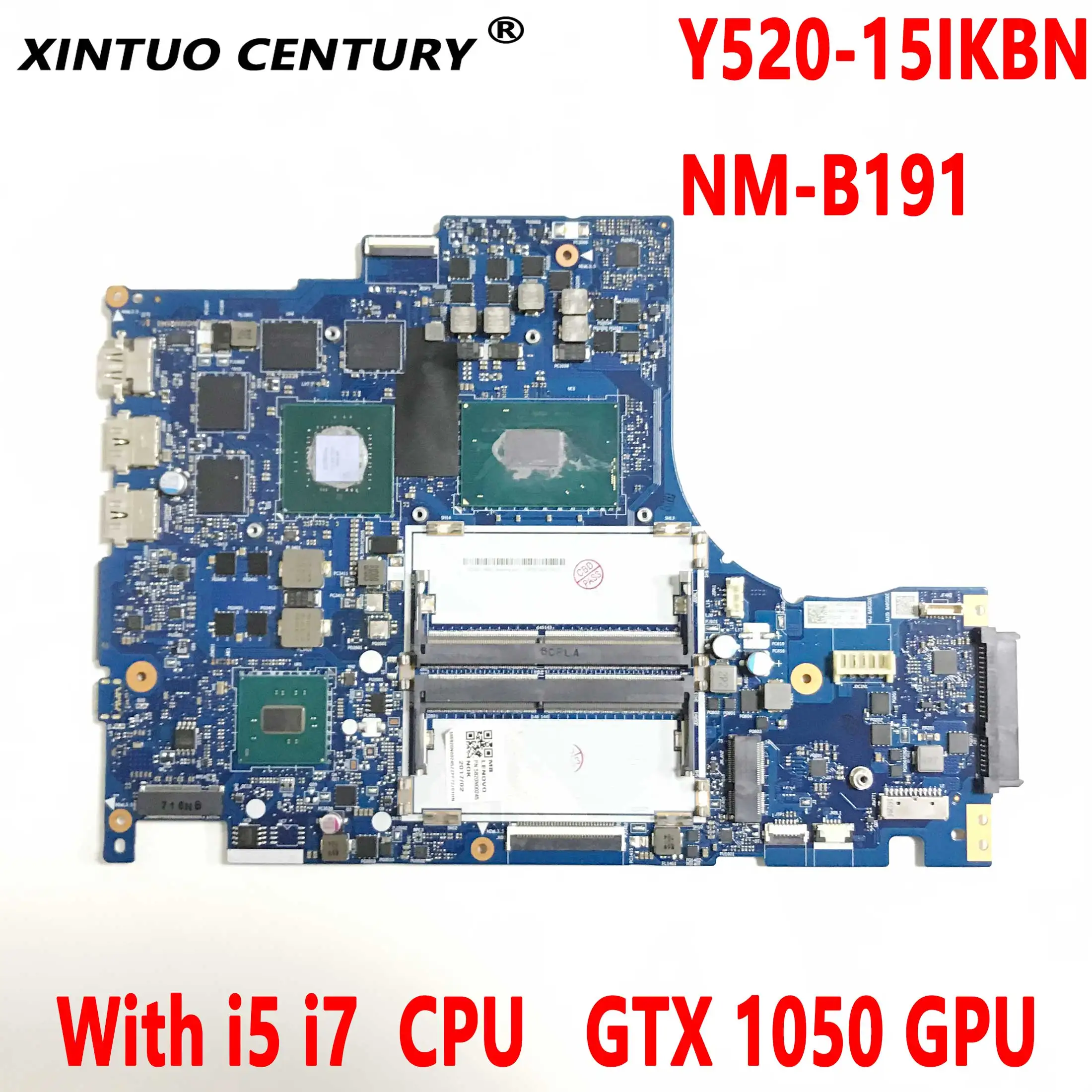 

DY512 NM-B191 motherboard for Lenovo Legion Y520-15IKBN laptop motherboard 5B20N00280 with i5 i7 CPU GTX 1050 GPU DDR4 100% test