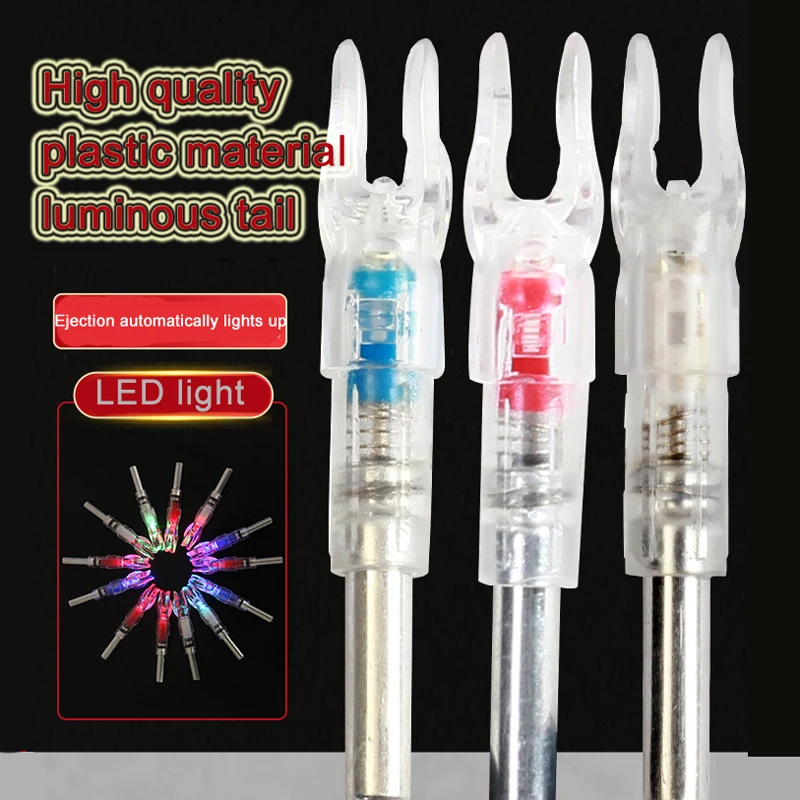 

3PCS LED Lighted Arrow For Archery Hunting Shooting Design Automatically Red Green Led Arrows Nock 6.2mm Shaft