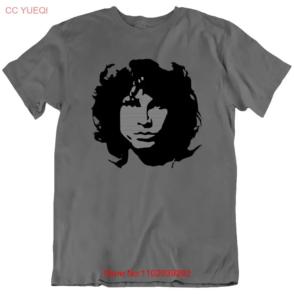 Фото Футболка Jim Morrison American Rock Singer Music, новая винтажная потертая слегка универсальная повседневная дизайнерская одежда унисекс homme №1