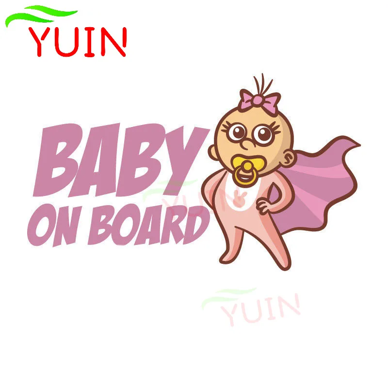

Cars Styling Lovely Girl BABY ON BOARD Warning Mark Car Sticker Cartoon Style Decals PVC Decoration Waterproof Stickers 15*9cm