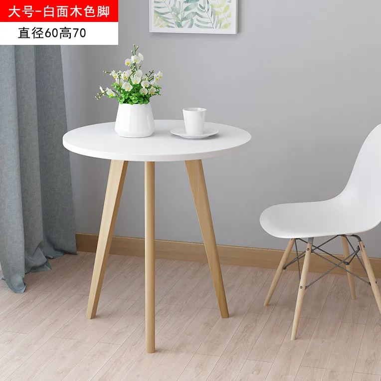 

Aoliviya Sh New. Solid Wood Coffee Table White Small round Table Simple American Coffee Table Mini Nordic Balcony Side Table Cor