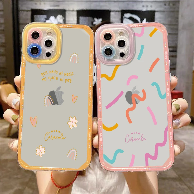 

Art Simple Design Silicone Soft Cover Phone Case For iPhone 11 13 12 Pro Max SE 2020 X XS XR 7 8 Plus Phone Case Bumper Fundas