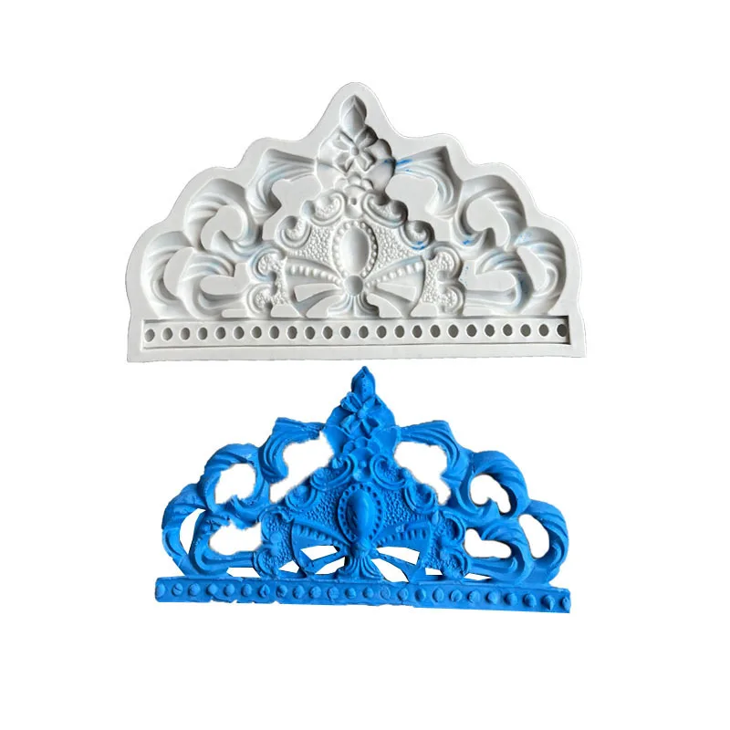 

DIY Baroque Queen Crown Silicone Mold Wedding Cupcake Topper Fondant Chocolate Cake Decor Tools Jewelry Epoxy Making Resin Mould