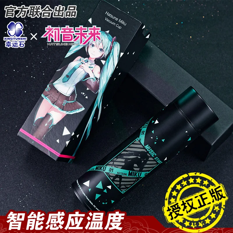 Термос Miku из аниме стальная бутылка для воды Vocaloid светодиодный дисплей чашка с