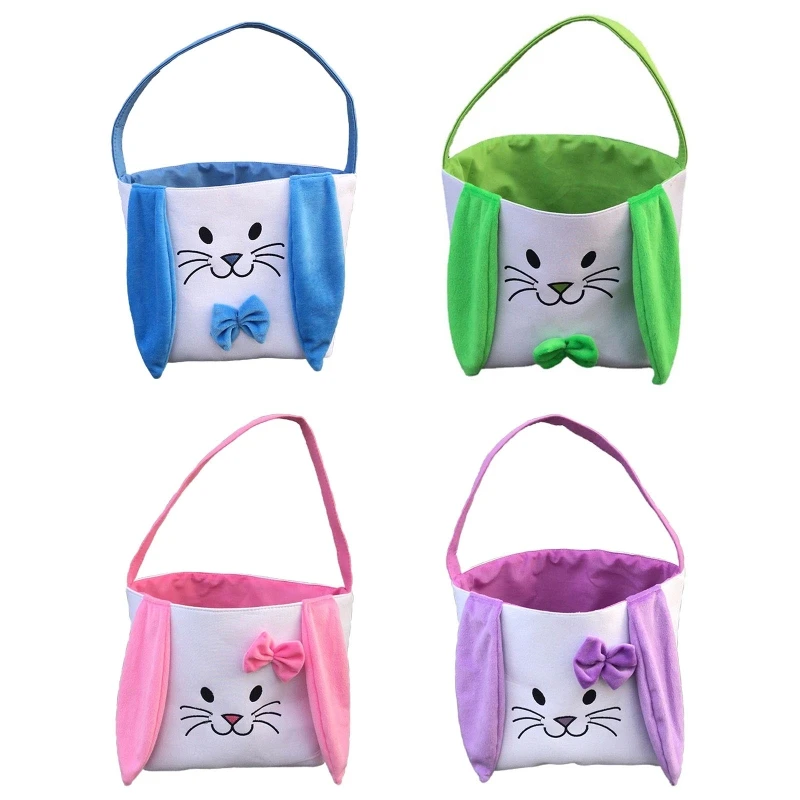 

Easter Bunny Basket Bag for Kids Boys Girls Candy Egg Baskets with Long Ear Gifts Storage Buckets