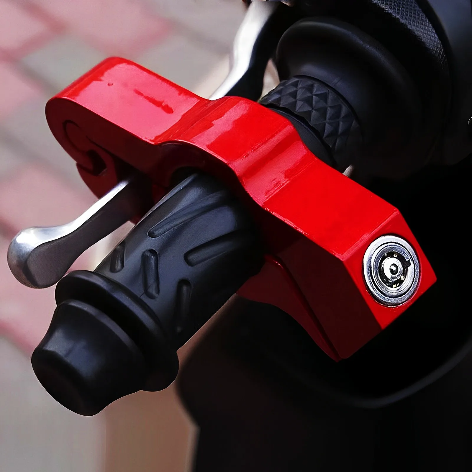 

1piece Heavy Duty Adjustable Anti Theft Handlebar Lock for Motorcycles Mopeds Sports Bikes ATVs with 2 Keys, Grip Brake Lock