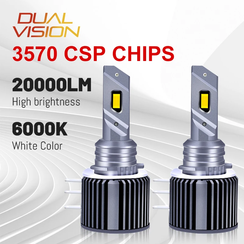 Автомобильные фары H15, 3570 лм, 2 шт., лампы головного света H15, чипы CSP, турбоосвещение дальнего и ближнего света, Автомобильные противотуманные фары для линз проектора, 12 В, 24 В
