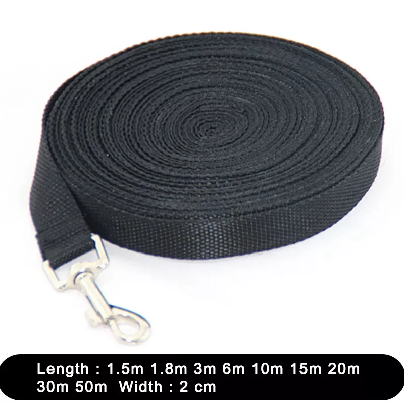 

NEW2023 1.5 1.8 3 6 10 15 20 30 50M Solid Dog Leash For Large Dogs Pet Puppy Walking Training Lead Rope Big Dog Nylon Rope Long