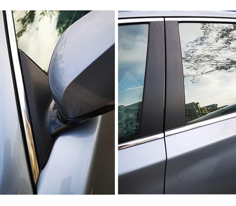 Стайлинг автомобиля отделка окон из углеродного волокна украшение средняя