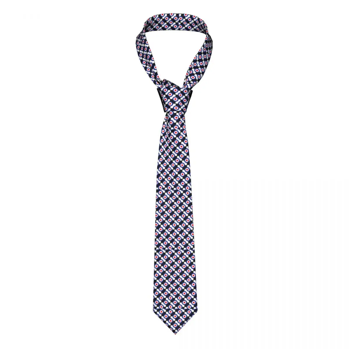 

Retro Mod Print Tie Roundels Checkers Wedding Polyester Silk Neck Ties Men Gift Blouse Fashion Cravat