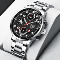 fashion mens watches for men business stainless steel quartz wrist watch luxury man casual leather strap watch luminous clock