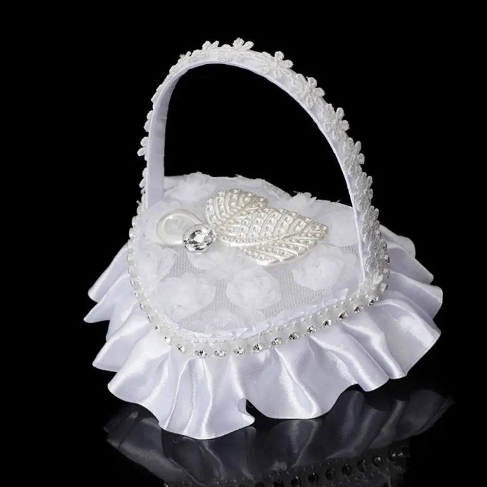

Lace Ring Pillow Box Romantic Wedding Party Ceremony Ring Box Wedding Basket Gift Marriage Wedding Decoration Supplies