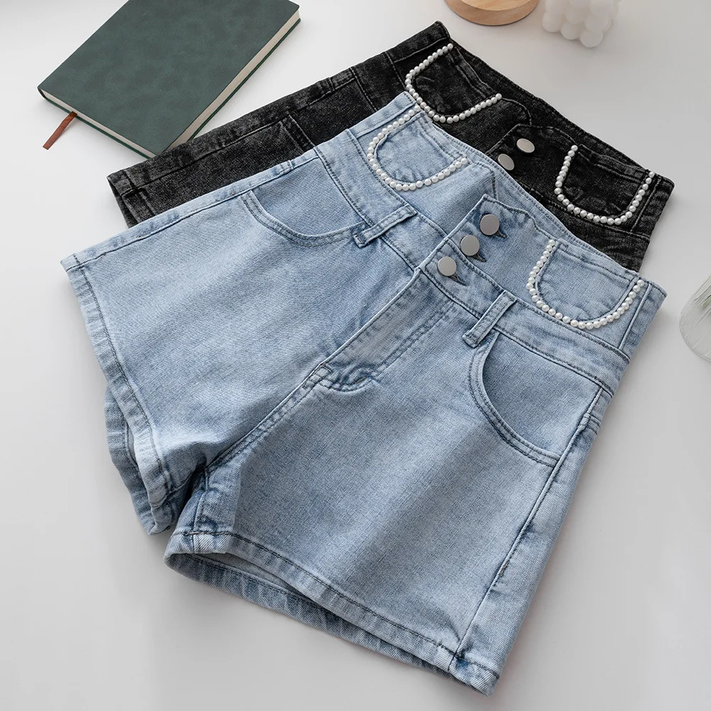 

Облегающие трапециевидные горячие брюки шорты с высокой талией женские сексуальные летние свободные джинсовые шорты 2022 брюки-карго женски...