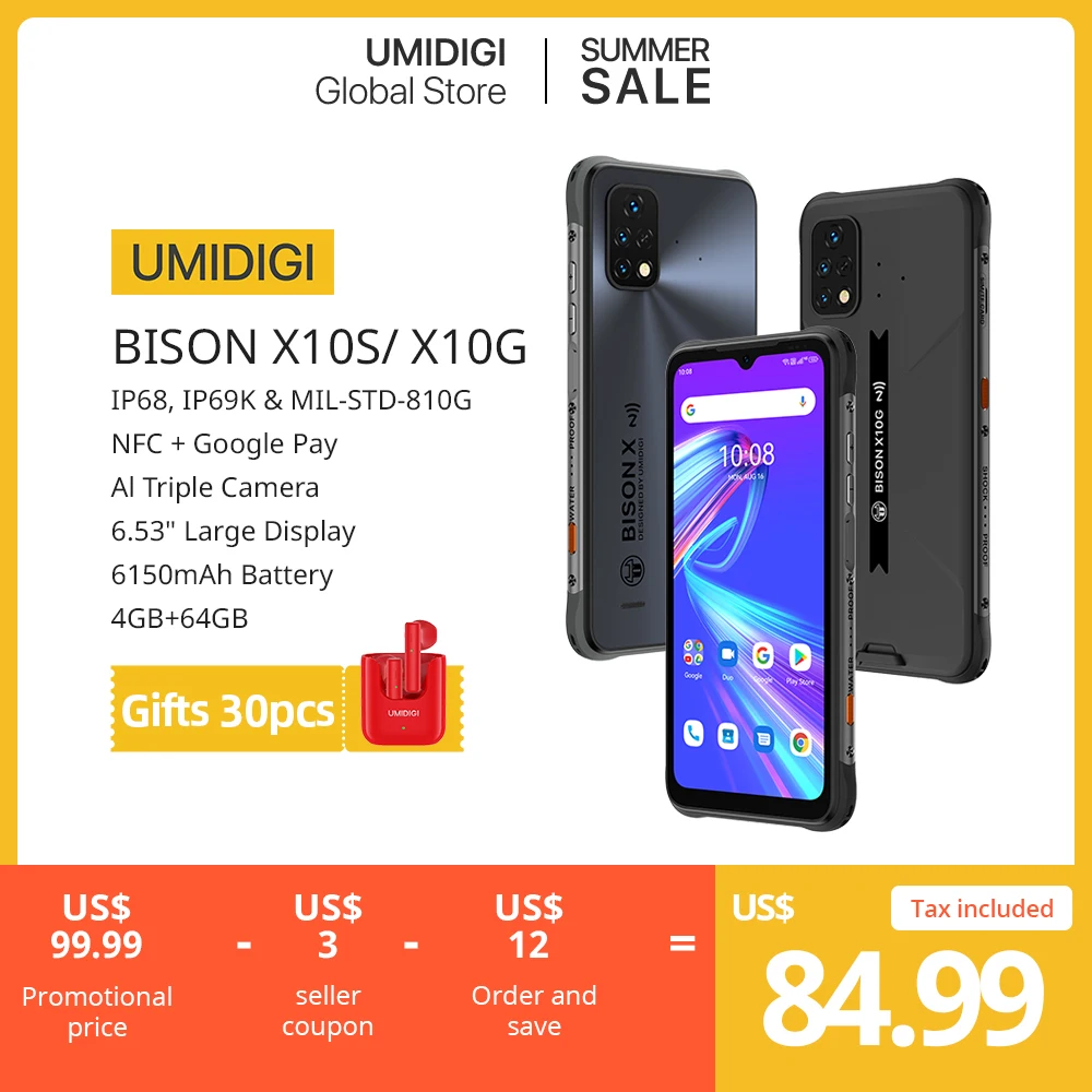 UMIDIGI BISON X10 PRO Rugged Smartphone NFC Global Version 6.53