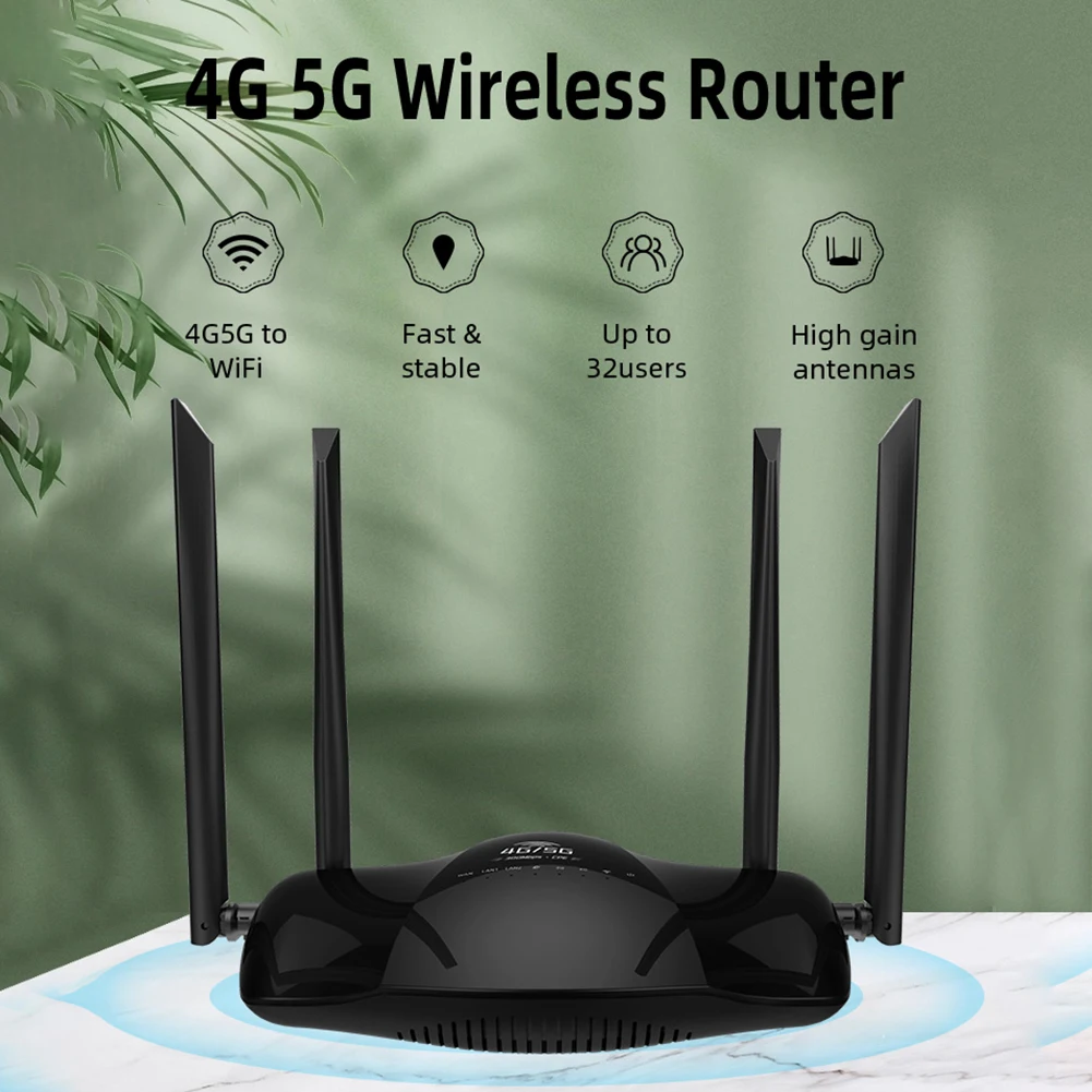 

WiFi Router 4G LTE CPE Hotspot WiFi Router 300Mbps 3 Ports Modem with 4 Antennas Support 32 Users Plug and Play Wide Coverage