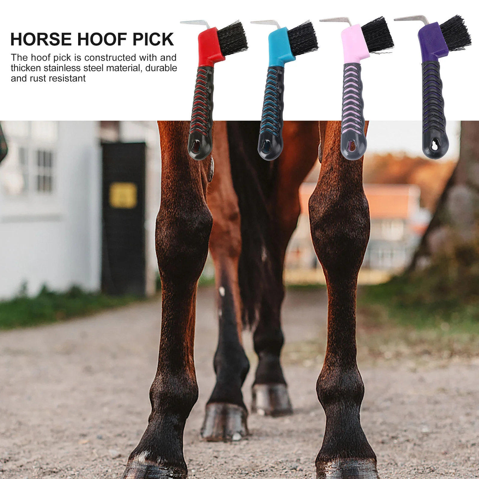 

Horse Hoof Pick Brush Grooming Tools Hook Brushes Picket Washing Wash Picker