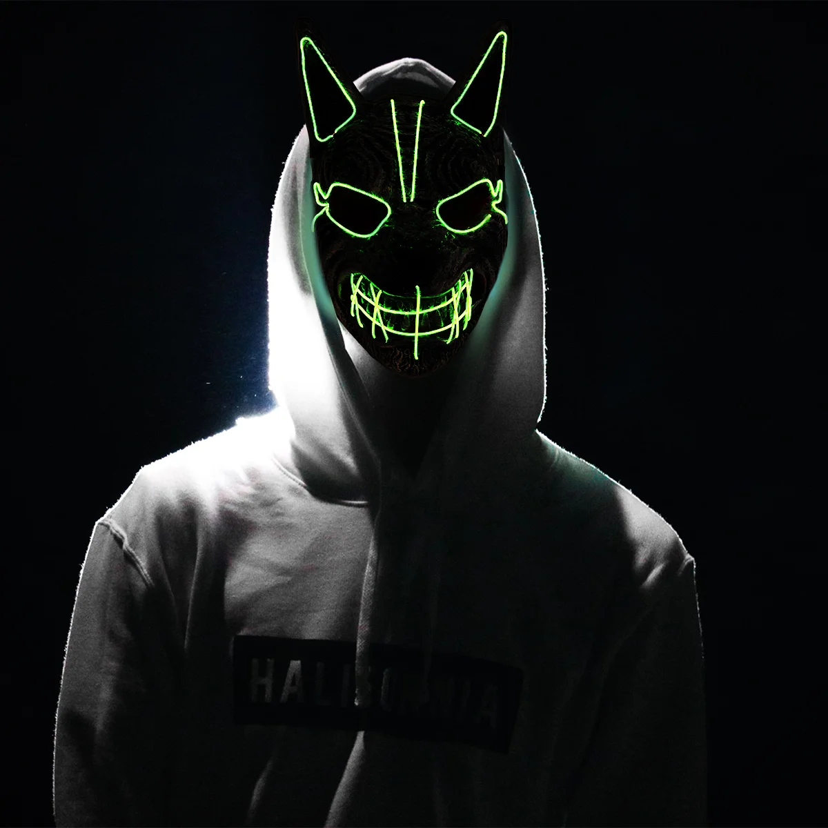 Светодиодная маска на Хэллоуин светящиеся ужасы страшные вечерние костюмы для