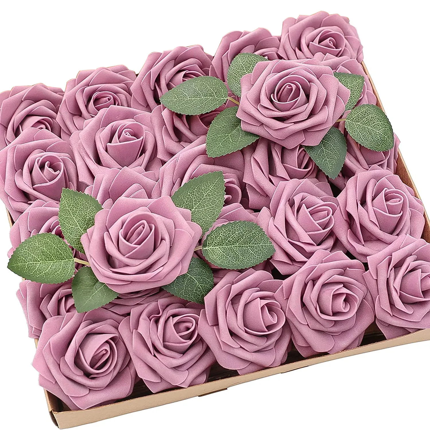 

D-Seven Artificial Flowers 25/50pcs Mauve Mist Roses with Stem for DIY Wedding Centerpieces Bouquets Arrangements Flower Decor