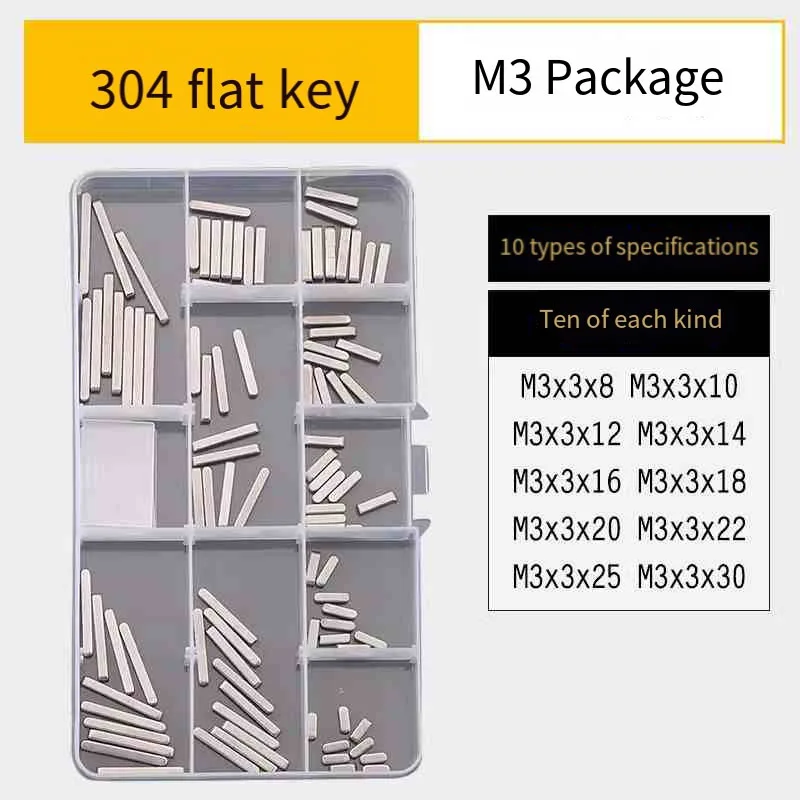 Параллельные ключи типа A GB1096 Нержавеющие круглые концы Плоские M3 ~M12 Тип