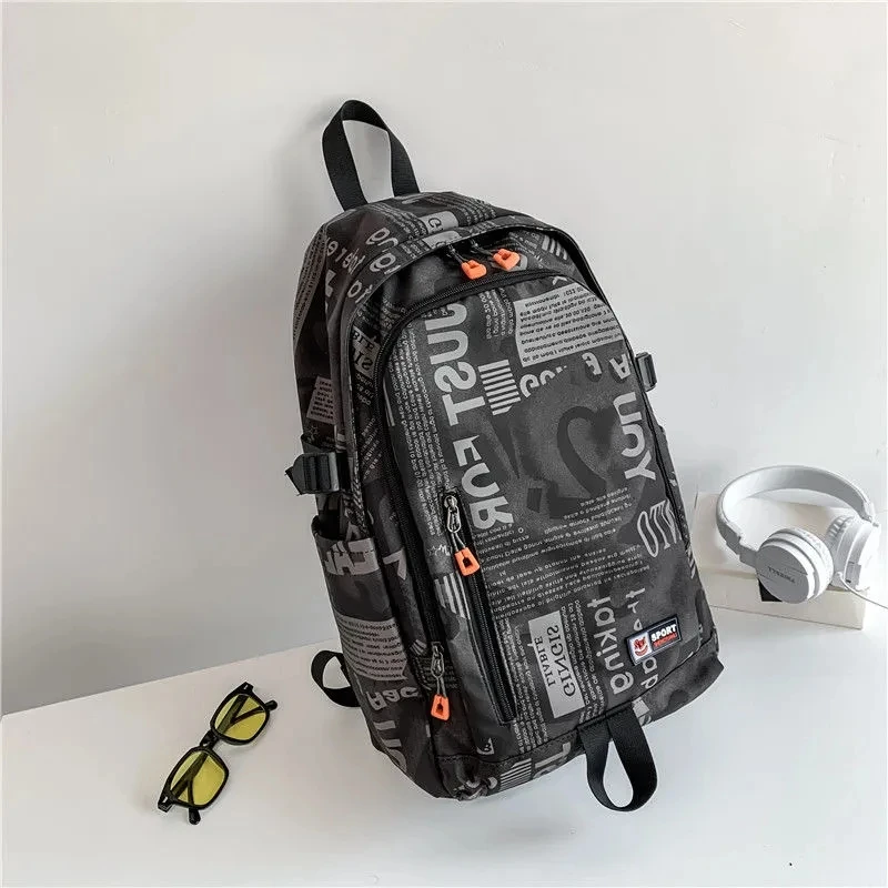 

Dropshipping men's large capacity school bags for boys female students personality tide cool backpack computer shoulder bag