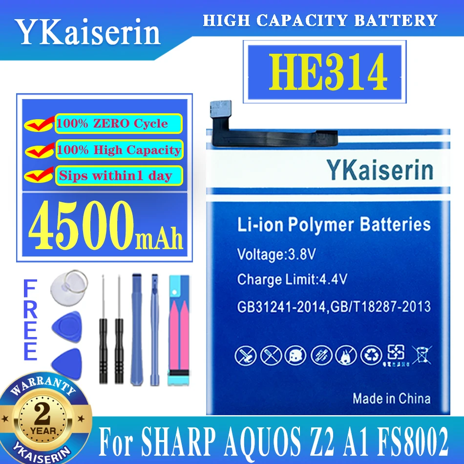 

YKaiserin HE314 4500mAh Battery for SHARP AQUOS Z2 A1 FS8002 Batteries + Tracking Number