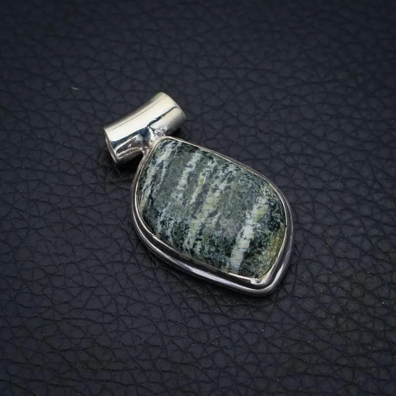 

StarGems Seraphinite Handmade 925 Sterling Silver Pendant 1.25" F4316