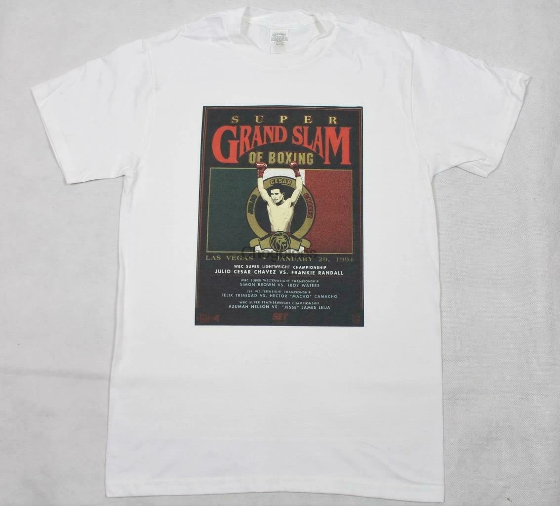 Хулио цезар Чавес против Фрэнка Рэндалла постер для борьбы белая футболка S-XXXL boxeo