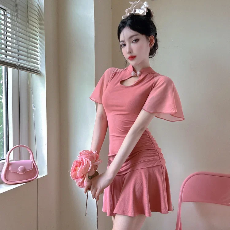 Pure Desire 2024 новое винтажное улучшенное китайское платье с рюшами на талии