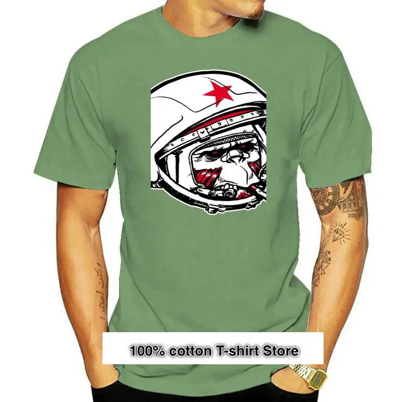 

Camiseta de algodón con diseño 3D, camiseta de verano con estampado de astronauta y mono, Estrella soviético
