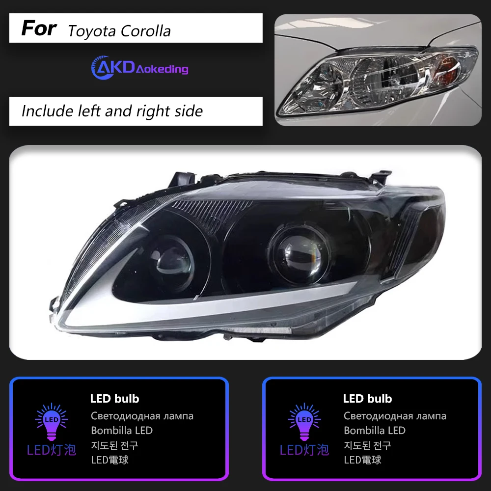 

Автомобильные фары для Toyota Corolla светодиодный передняя фара 2007-2010 Corolla передняя фара Drl проектор Объектив Автомобильные аксессуары