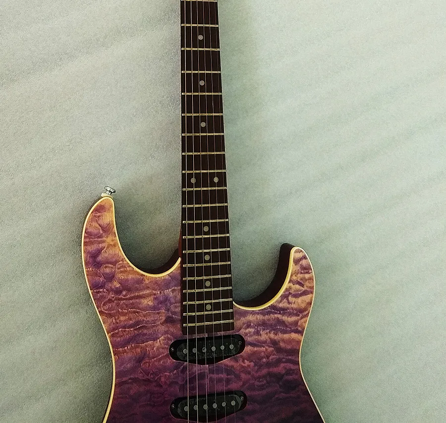 Электрическая гитара 6 струн ручная работа жареная Кленовая шейка