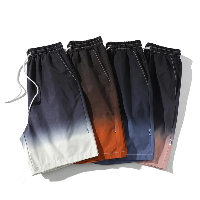 

Summer Retro gradual change casual shorts Men High Street Loose Knee Length pants 2023 New Japan Style Trendy Sports shorts