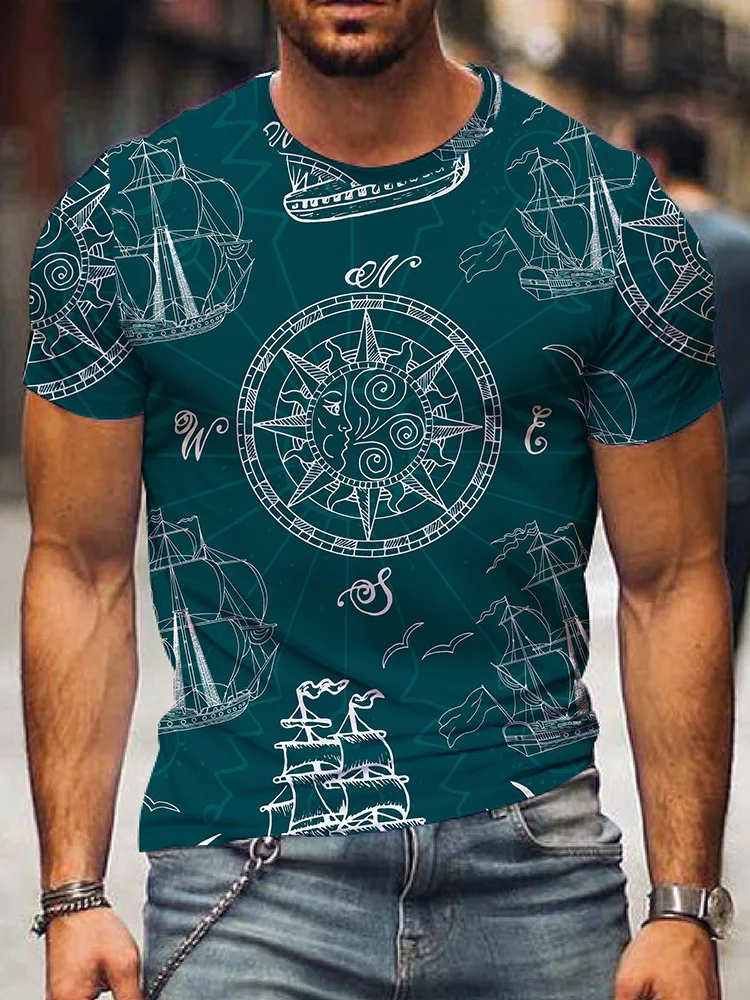 Мужская футболка с коротким рукавом принтом