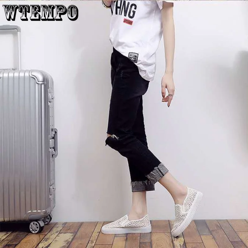WTEMPO Women's Fashion Flats Summer Mesh Breathable Female Slip-On Boat Shoes Casual Sneaker Ladies Platform Shoes Dropshipping