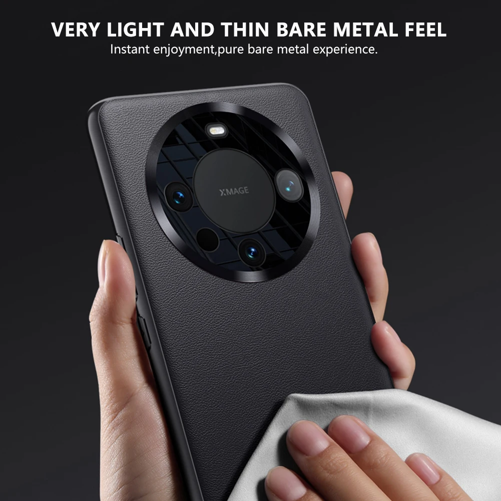 Кожаный чехол для Huawei Mate 60 Pro из натуральной кожи противоударный жесткий защитный