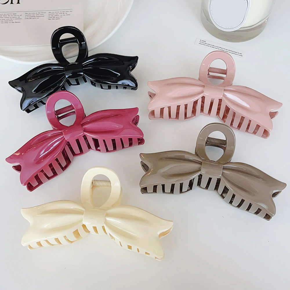 

Зажим для волос с матовым бантом Женский темпераментный акриловый большой зажим для волос твердые шпильки корейские аксессуары для волос