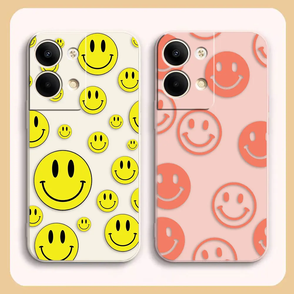 

Phone Case For OPPO RENO 8 7 9 6 7SE 5 4 4SE 4 4G 5G PRO PLUS Colour Simple Case Cover Funda Cqoue Shell Capa Funny Smiling Face