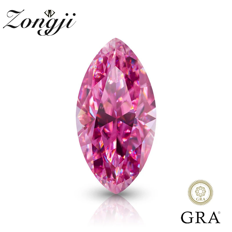 

Pink Moissanite Diamonds Hand-Cutting Marquise VVS Premium Gemstone for Jewelry Making Passed Diamond Tester GRA Certified