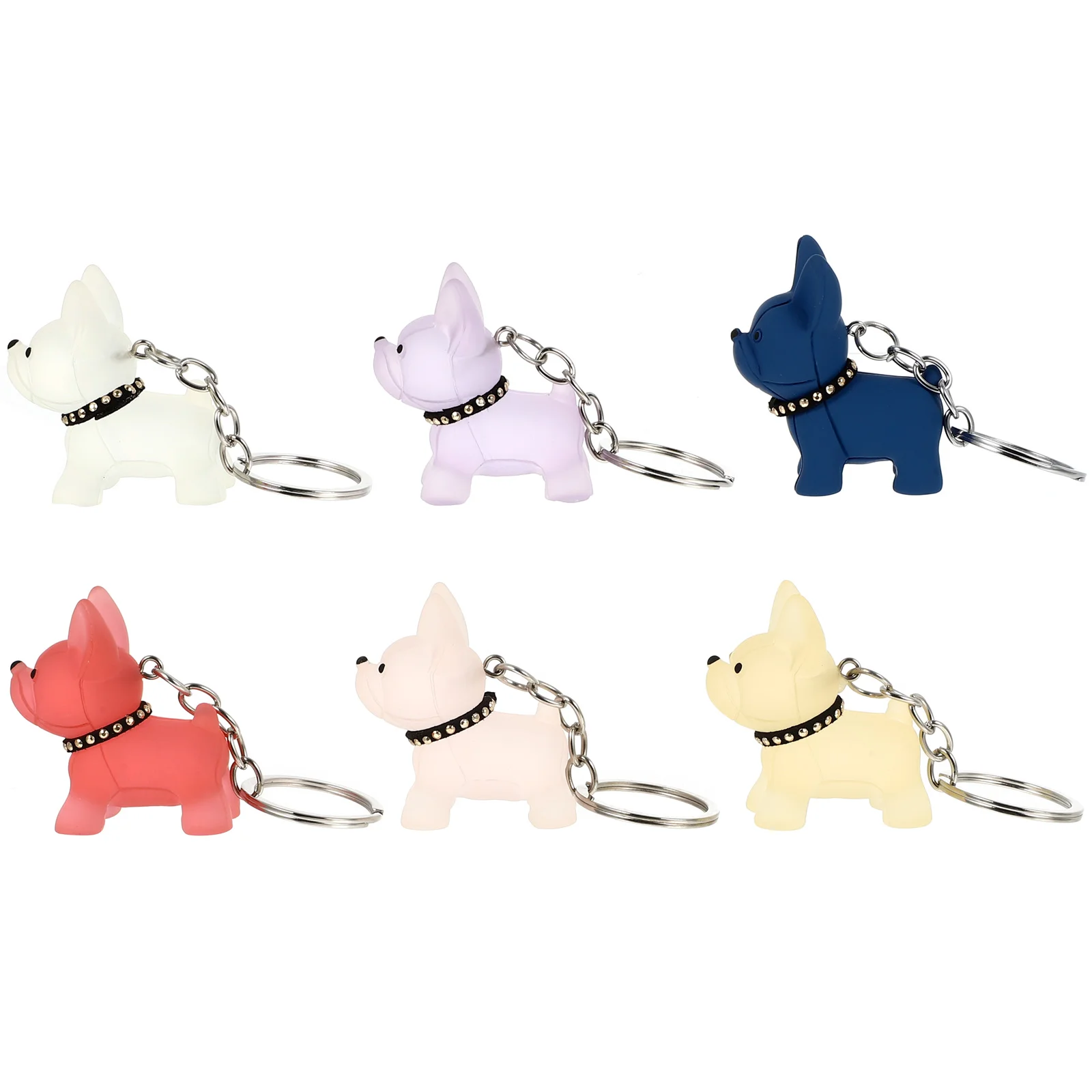 

6pcs Creative Animal Keychain Cartoon Key Ring Backpack Pendant Animal Keyring