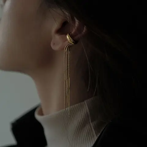 DIEYURO золотые клипсы для ушей